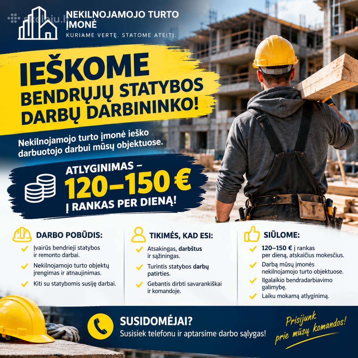 Ieško Statybos Darbininko!