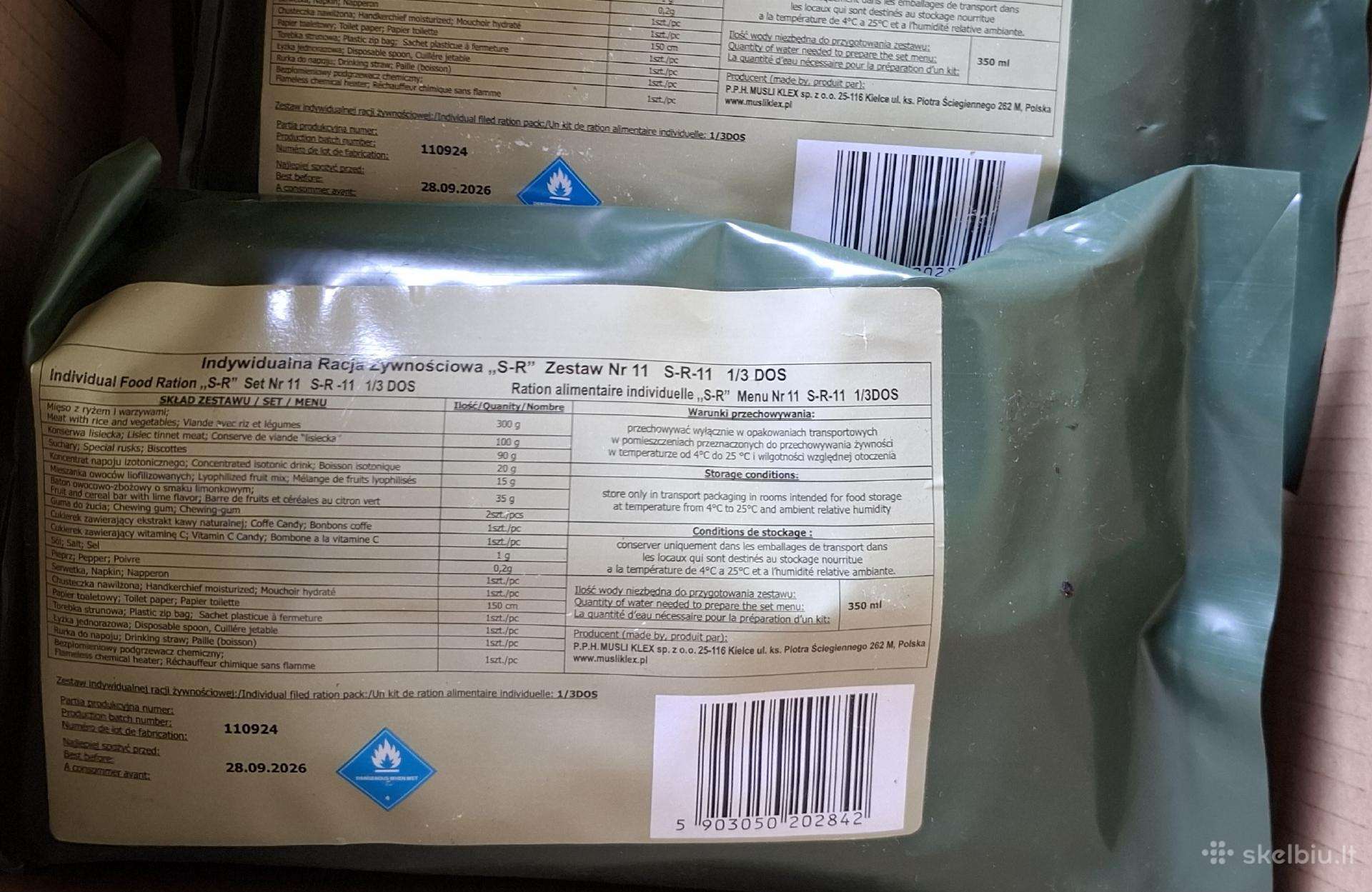 Lenkiškas kariškas sausas davinys Mre