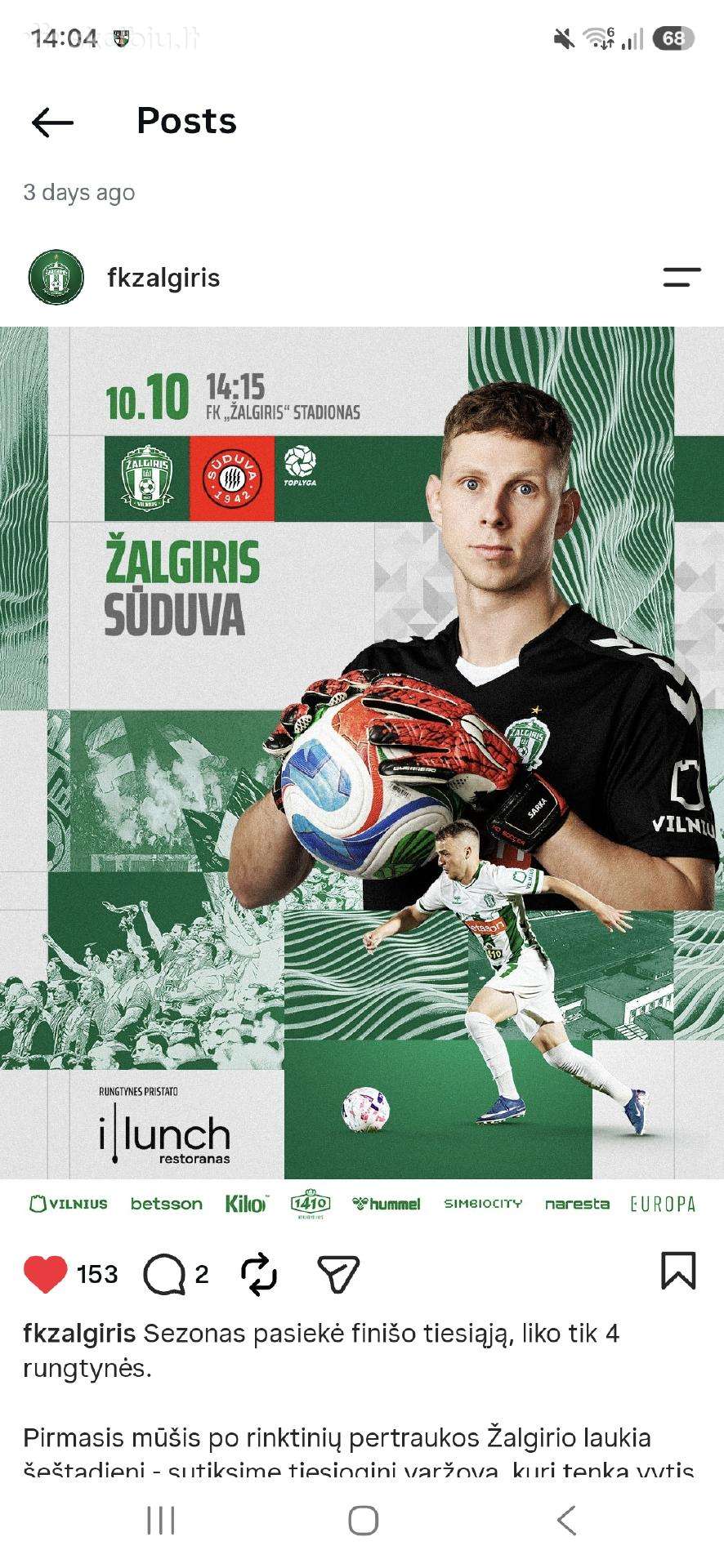 Vilniaus Žalgiris- Marijampolės Sūduva!