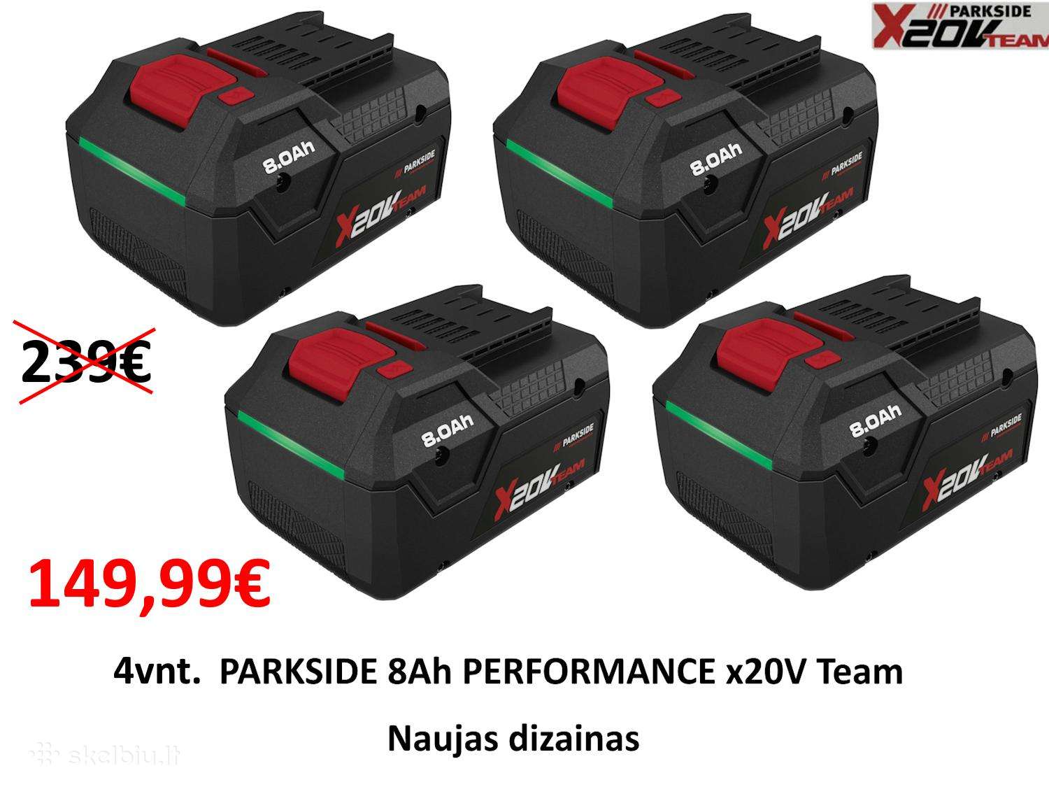 4vnt. Parkside 8ah Performance naujo dizaino