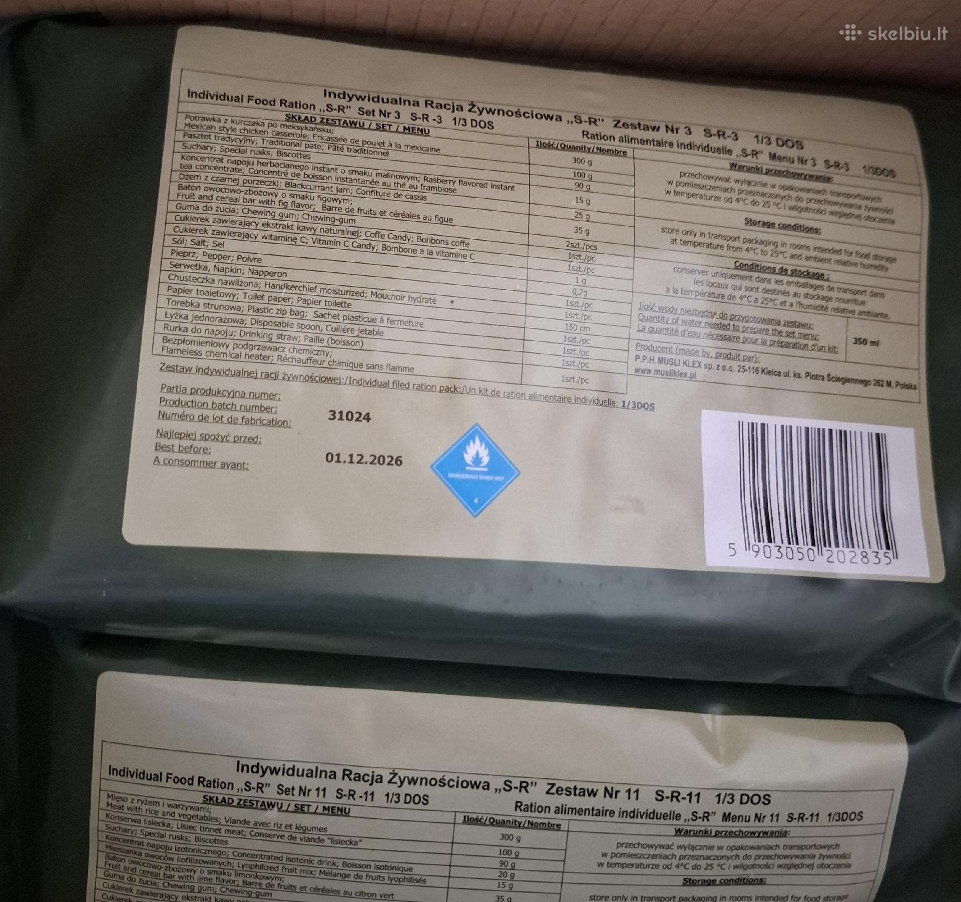 Lenkiškas kariškas Mre sausas davinys