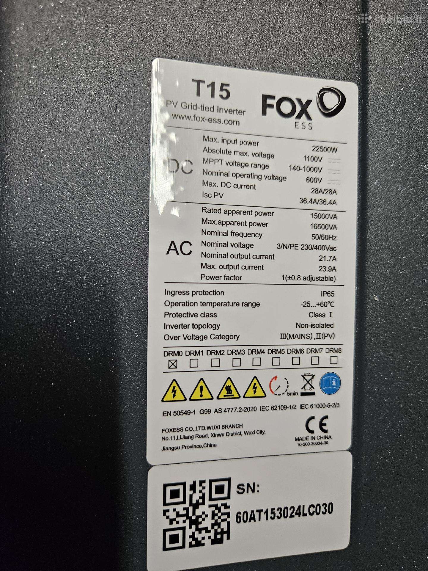 Parduodu inverterį Fox-ess