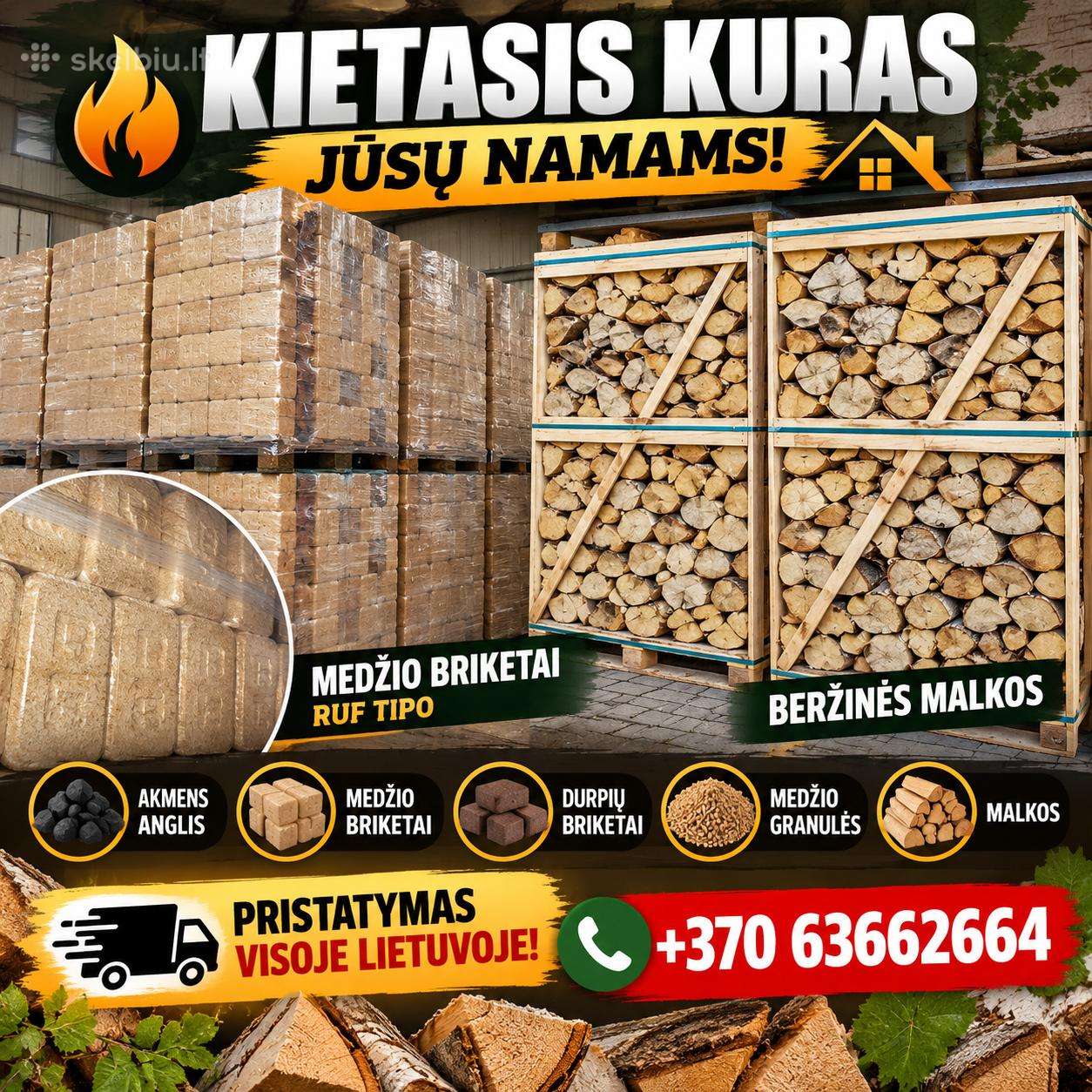 Briketai ir Beržinės malkos