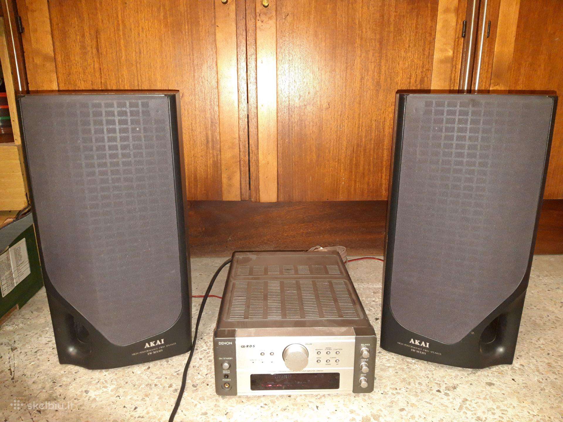 Akai koloneles ir Denon udra-m7 mini resyveris