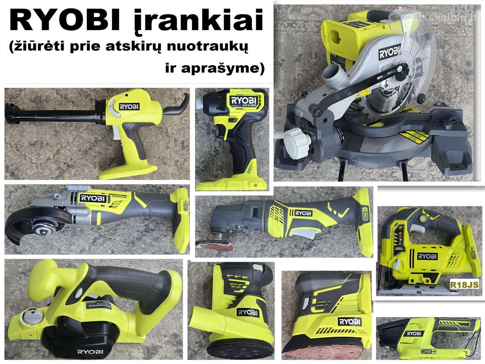 Ryobi įvairūs įrankai