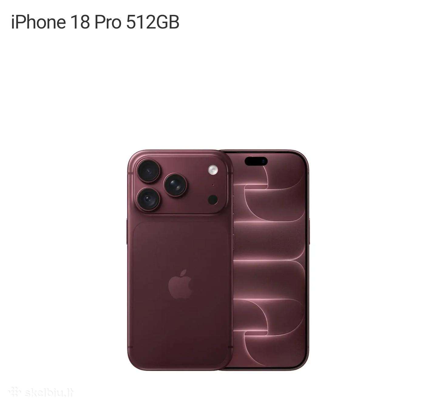 Parduodu iPhone 18pro 512gb burgundy