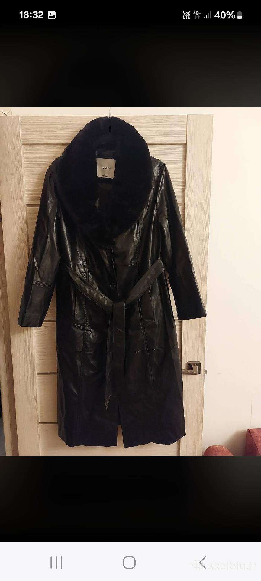 Naujas "bershka" dirbtinos odos paltas