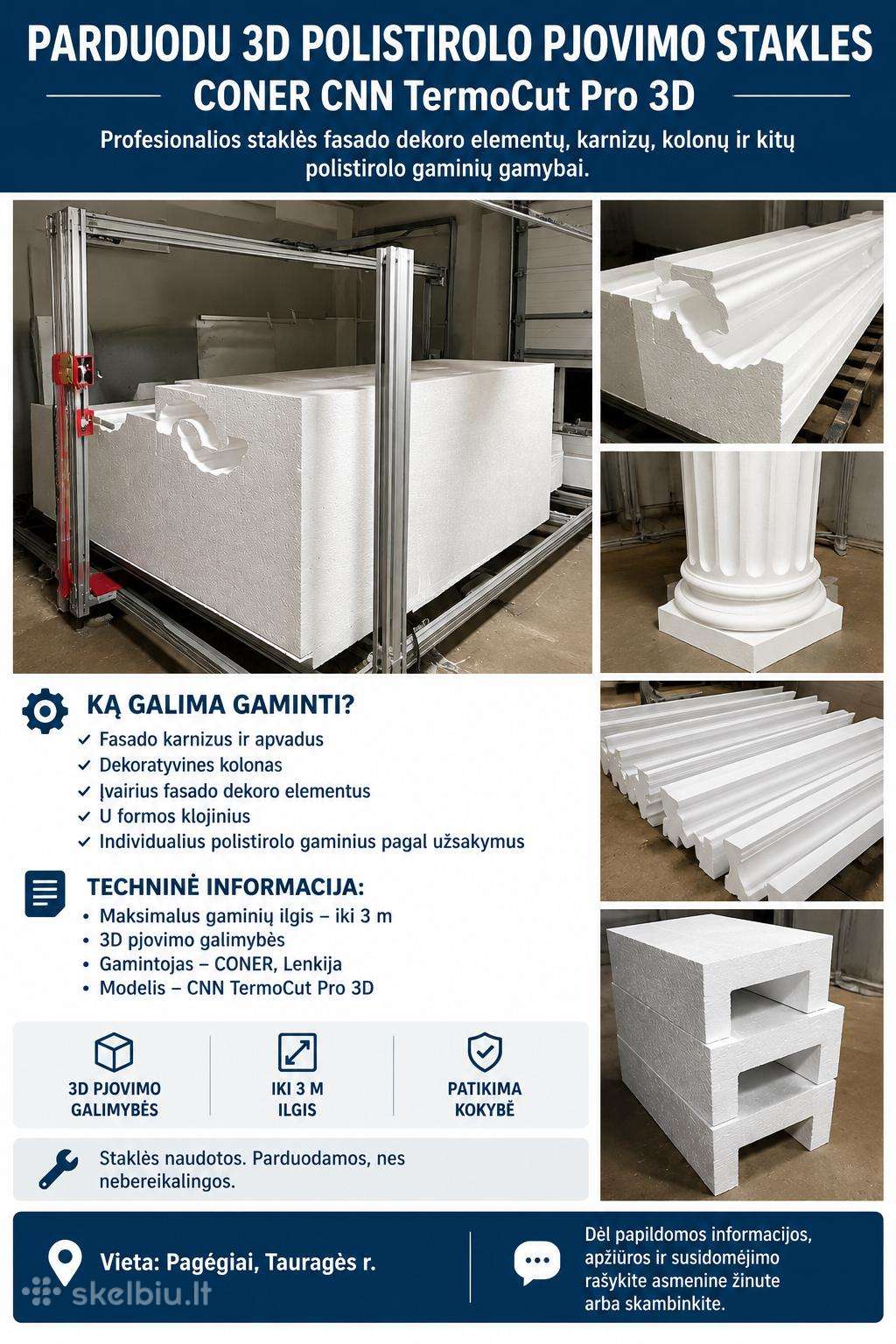3D polistirolo pjovimo stakles