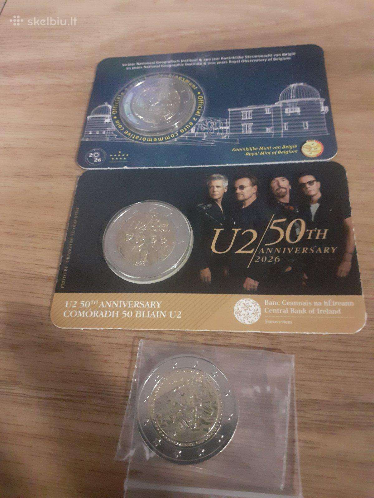 Naujausios 2 eur monetos Airija,belgija,graikija