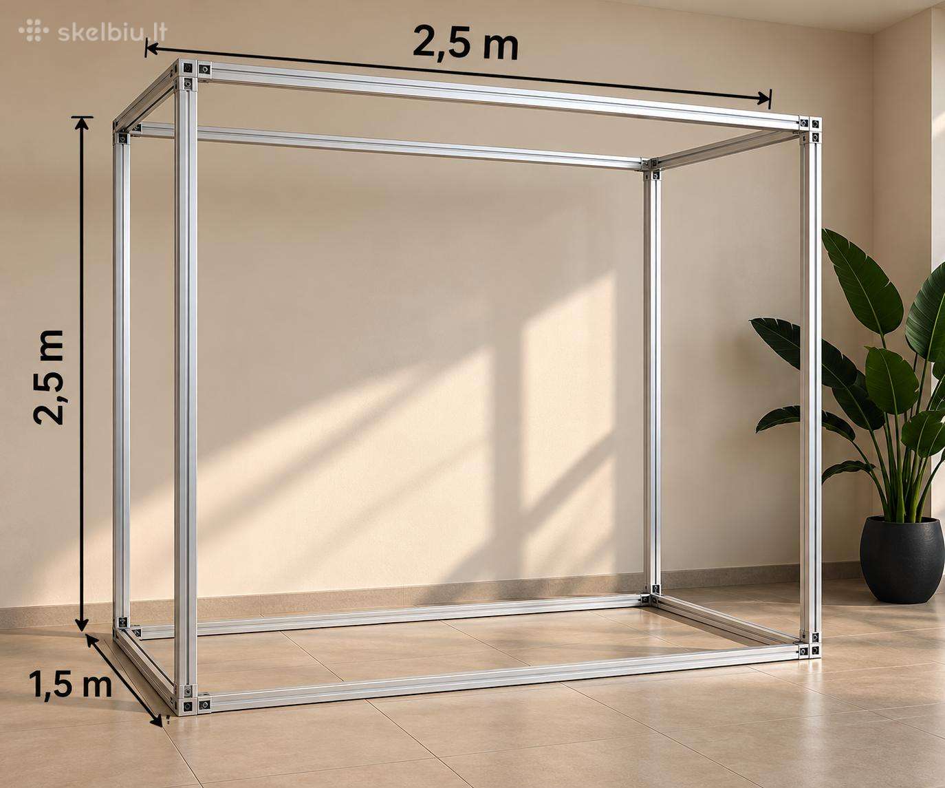 Naujas aliuminio karkasas 2,5 x 2,5 x 1,5 m