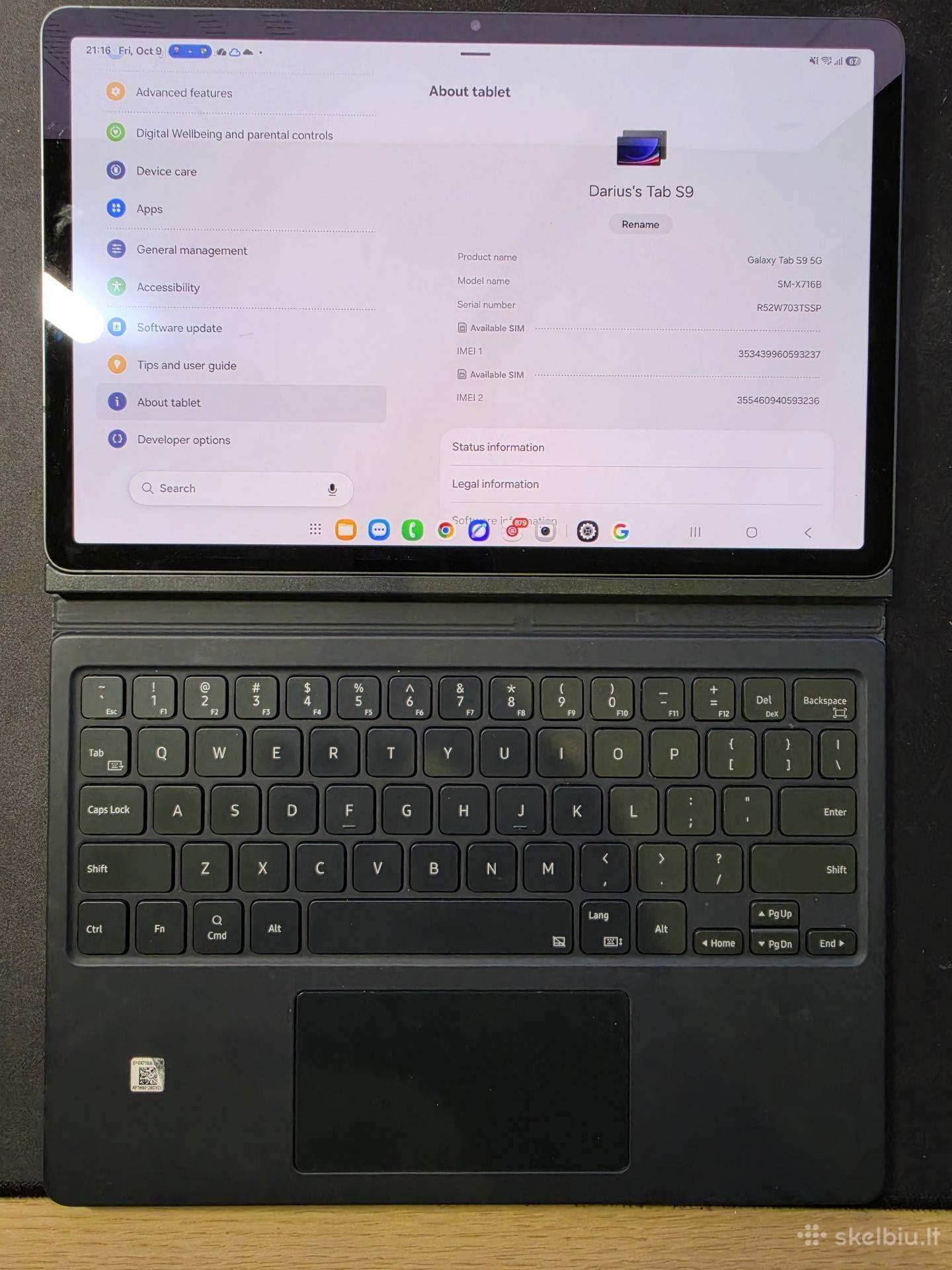 Samsung galaxy Tab S9 5G 128gb
