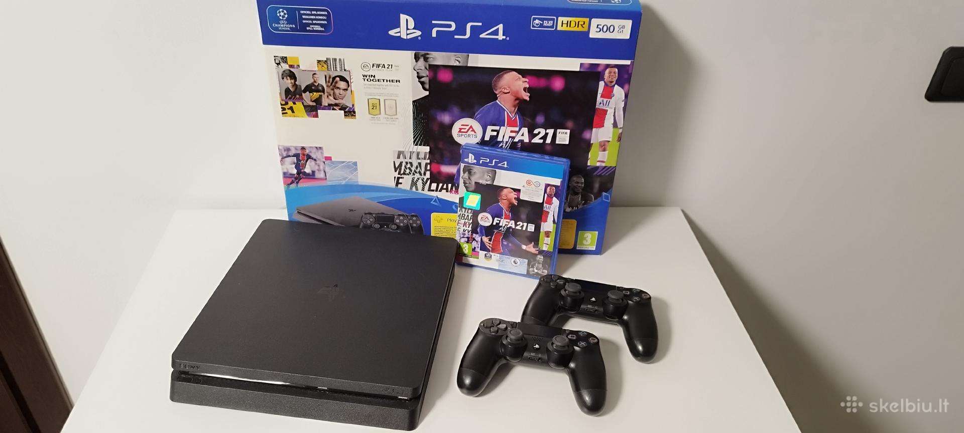 Ps4 Slim (500gb) + 2 pulteliai + Fifa 21