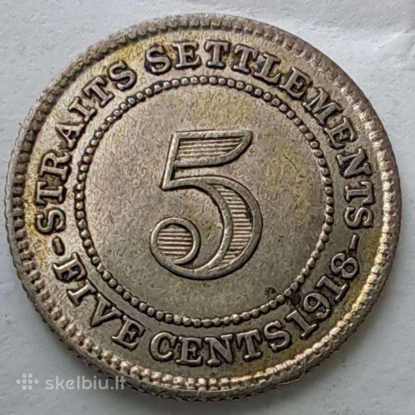 1918 britų kolonijos 5 centai