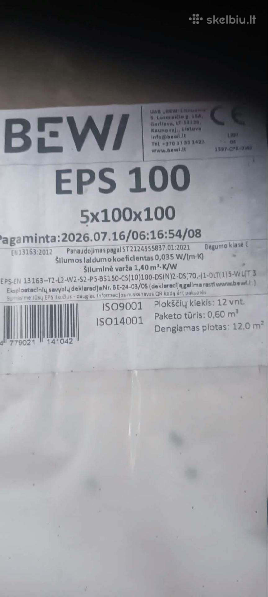 Putų polistirolas Eps100 5cm 3,5pok/42kv.m.