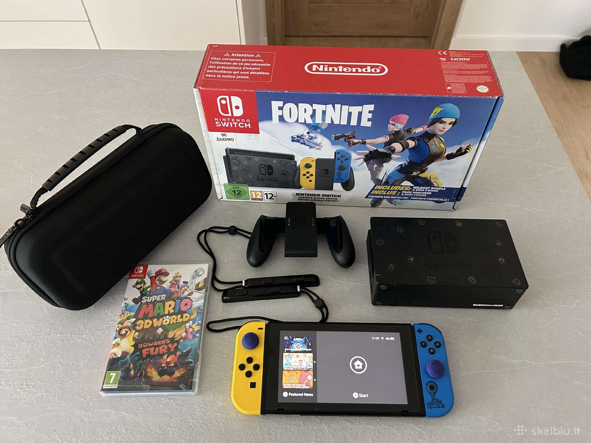 Nintendo Switch V2 Fortnite Edition + priedai