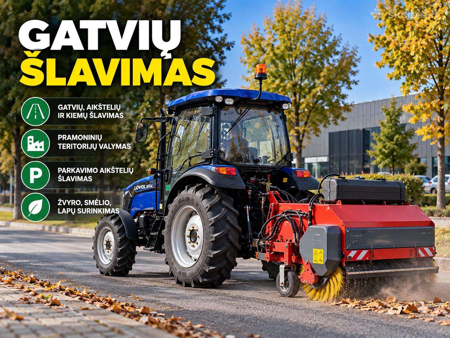 Gatvių Šlavimas Žolės Pjovimas Sniego Valymas