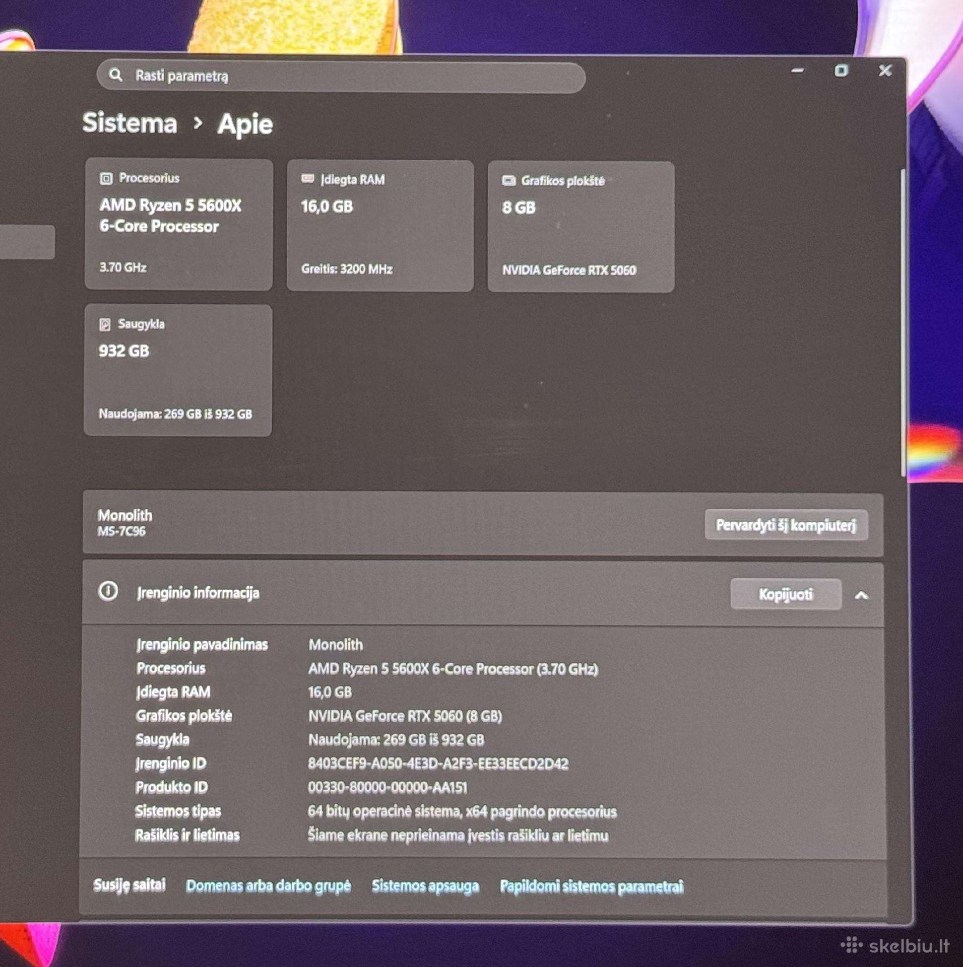 Rtx 5060 8gb, Ryzen 5 5600x