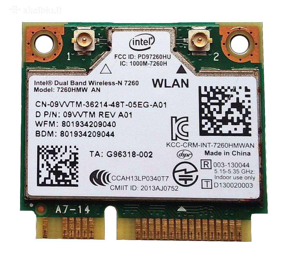 Mini pcie WiFi modulis 7260hmw An su antenomis
