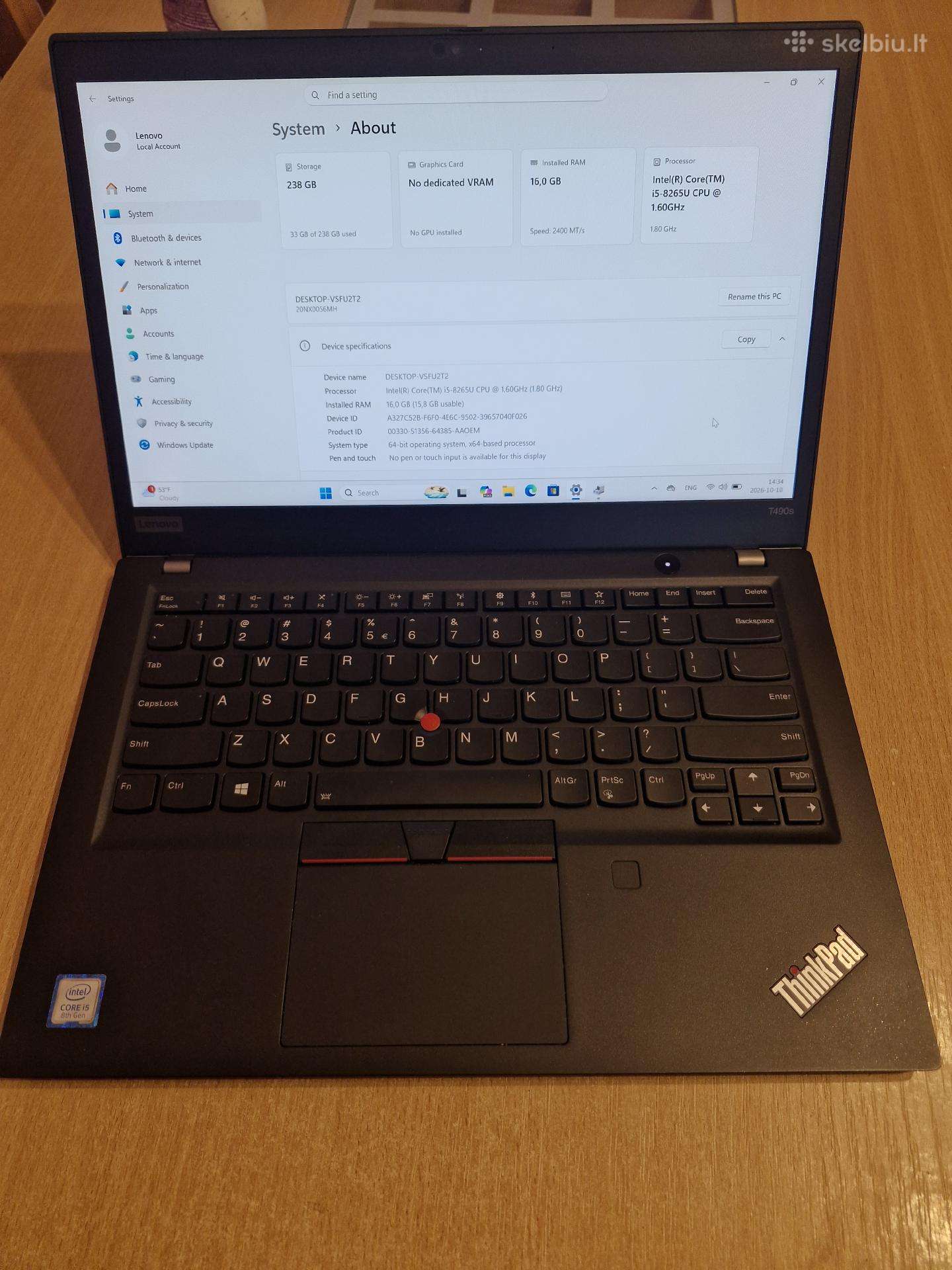 Lenovo T490s