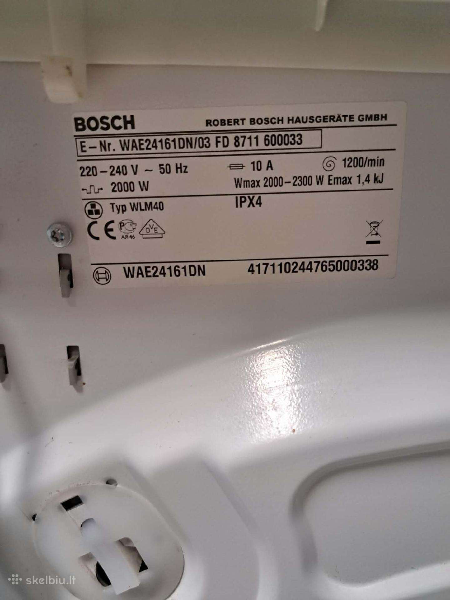 Kruopščiai išvalyta ir paruošta Vokiška Bosch 6kg