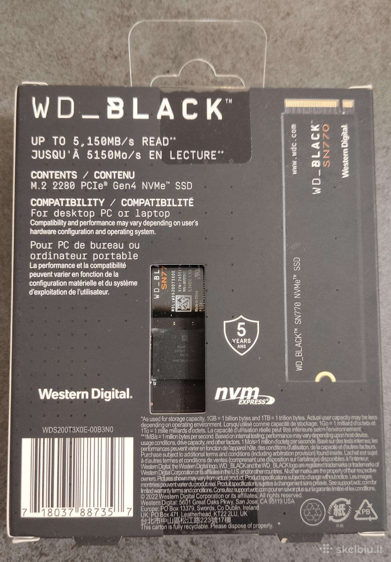 SSD Wd Black Sn770 2tb Pcie4 Nvme