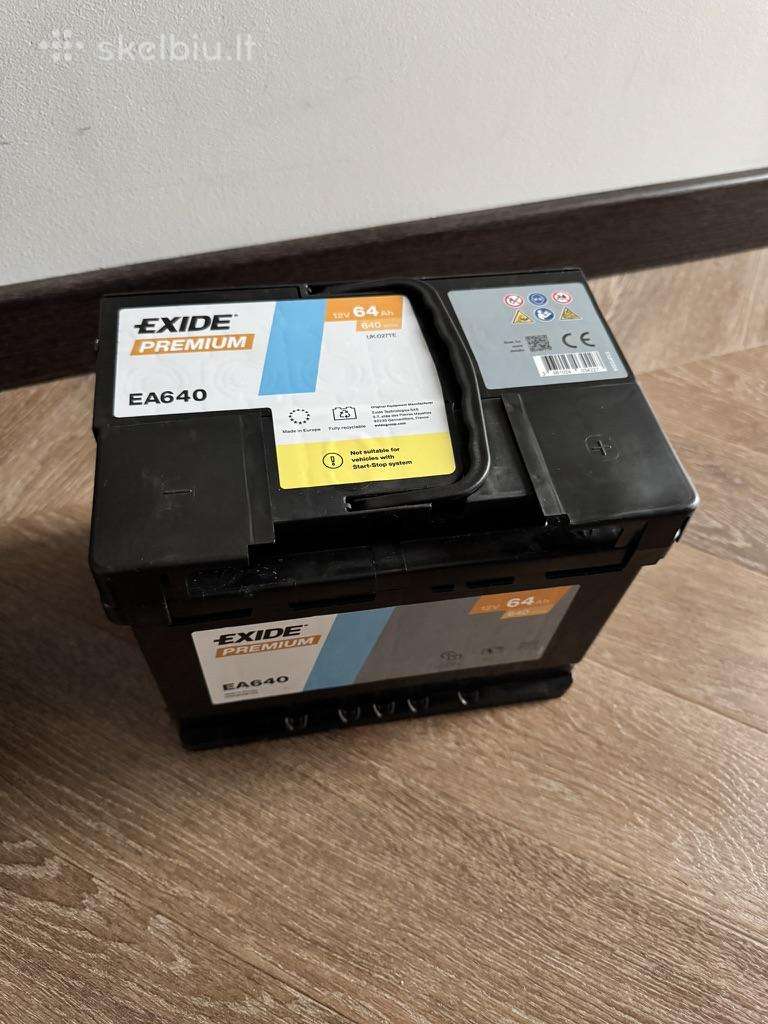 Naujas akumuliatorius Exide Ea640 (64ah,640a)