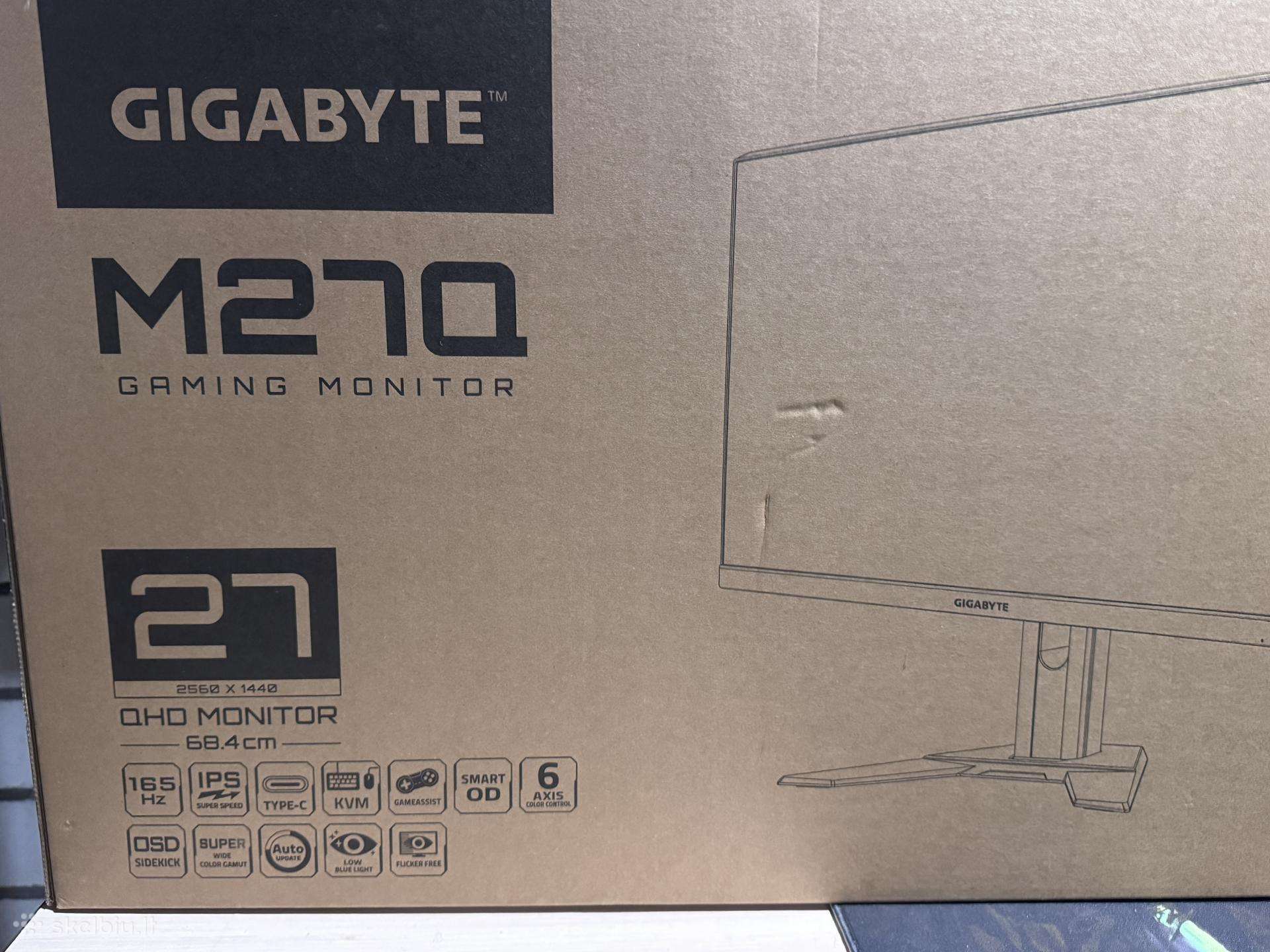Monitorius gigabyte m27q 27" 165hz, kvm switch