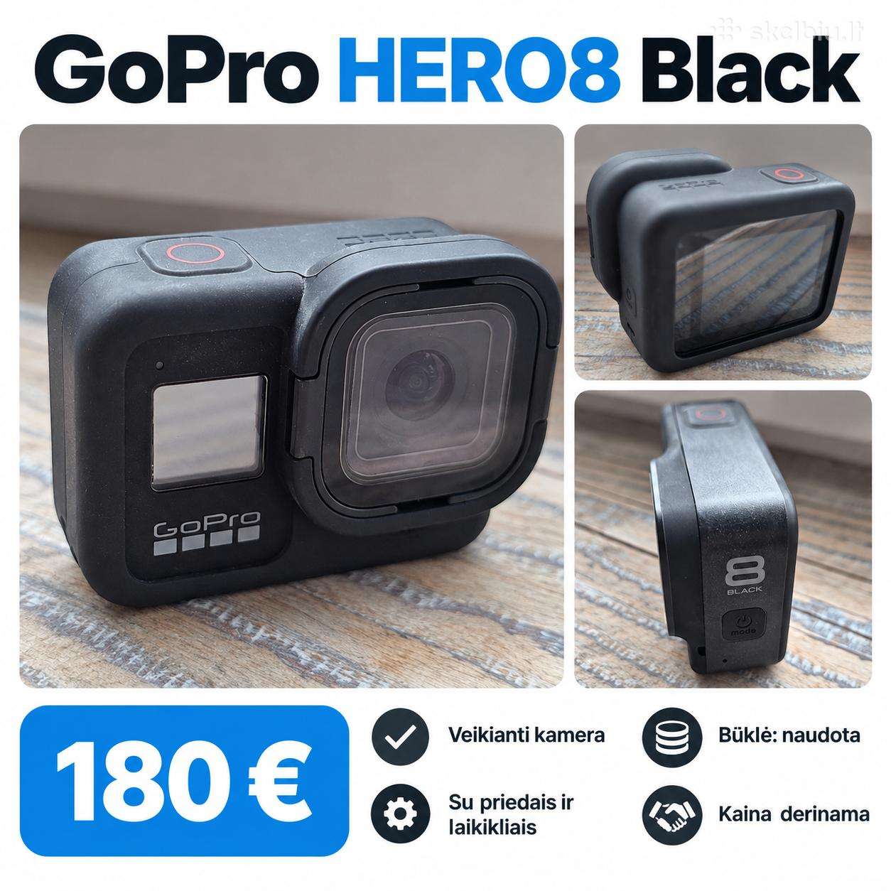 Go Pro 8 Black veiksmo kamera