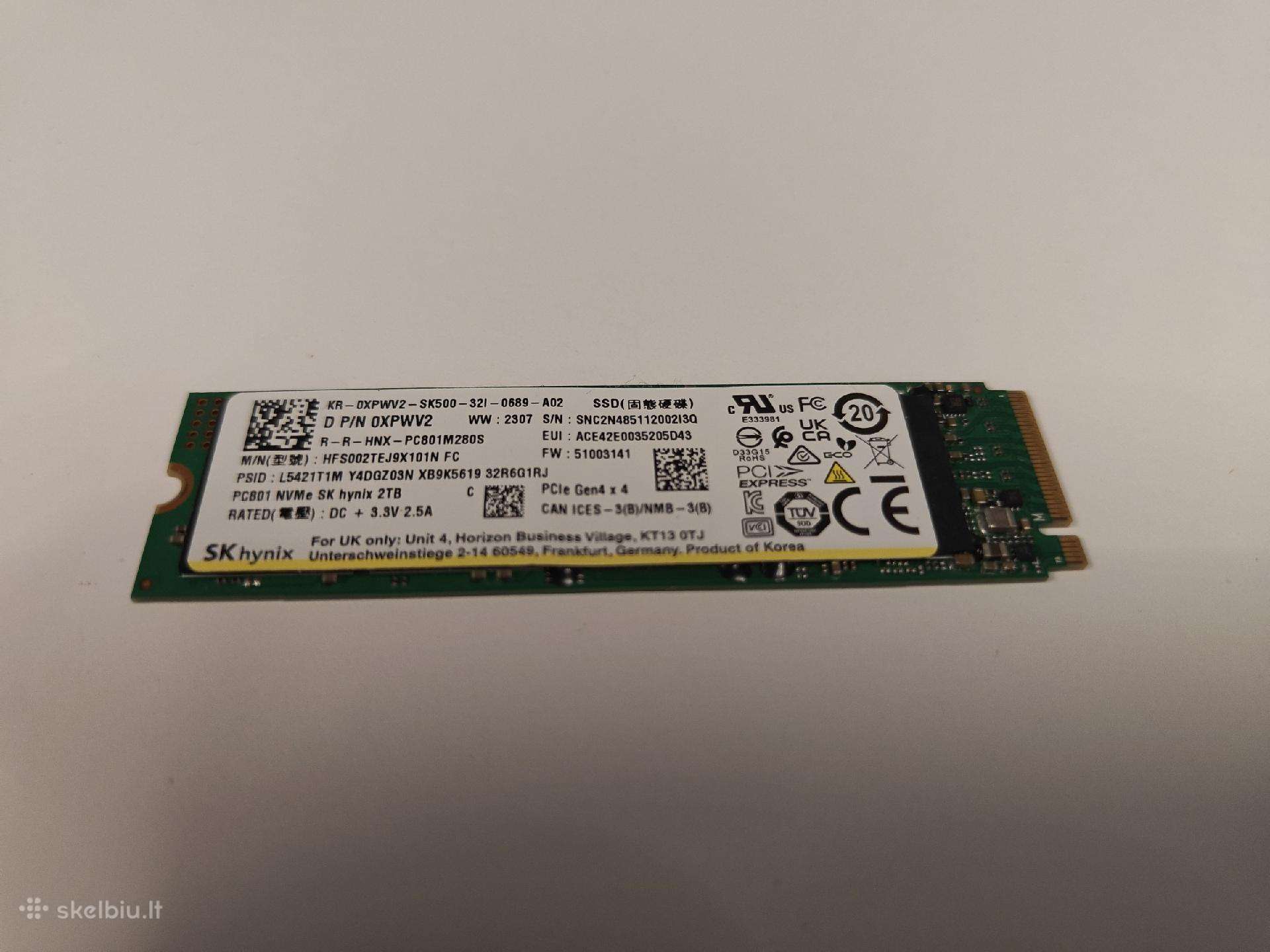 Sk Hynix Pc801 2tb Nvme M.2 SSD Pcie 4.0 x4