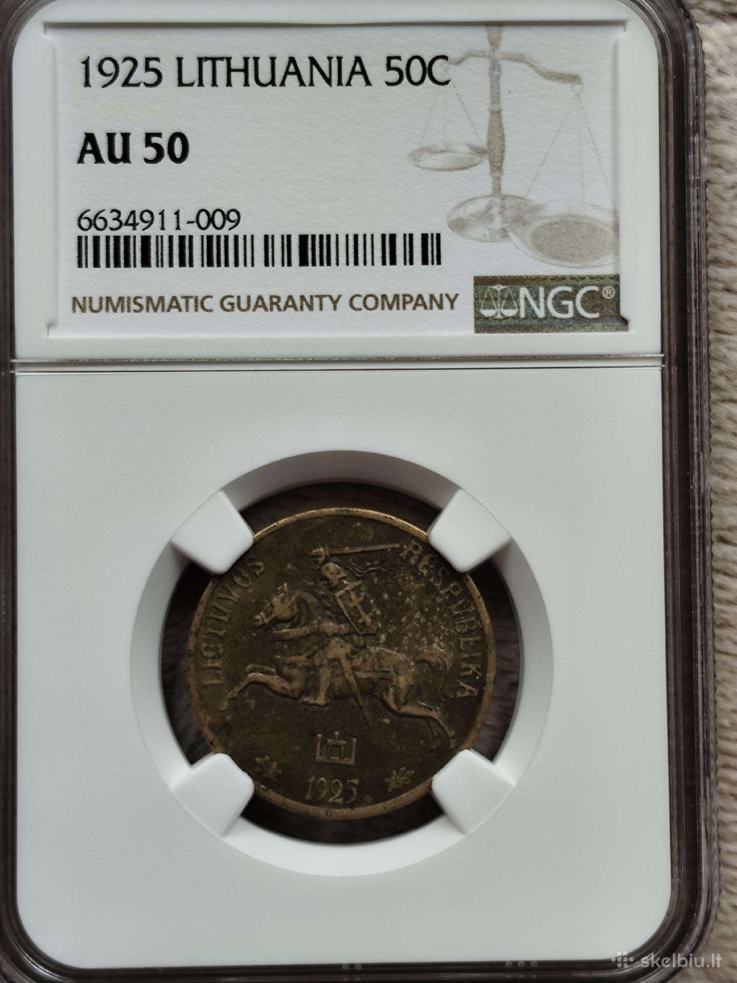 50 centų 1925m. Ngc Au50