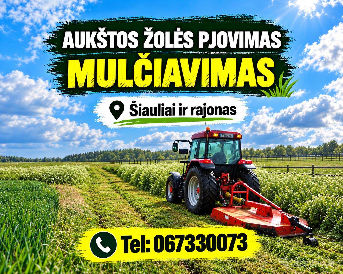 Žolės pjovimas Šiauliuose, Šiaulių raj.