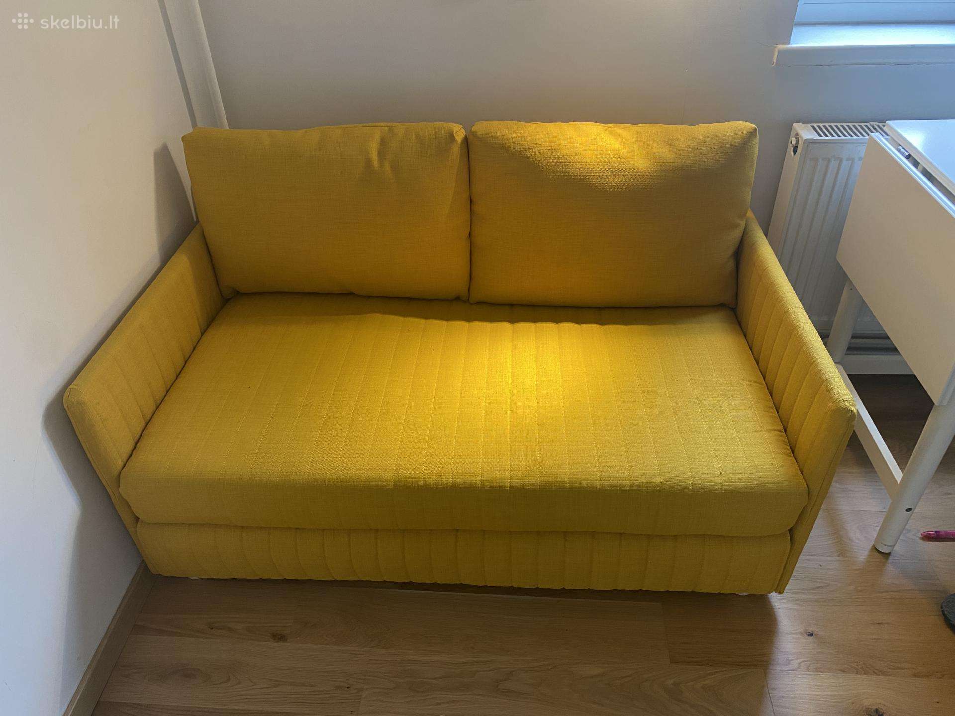 Ikea Fridhult geltona sofa-lova