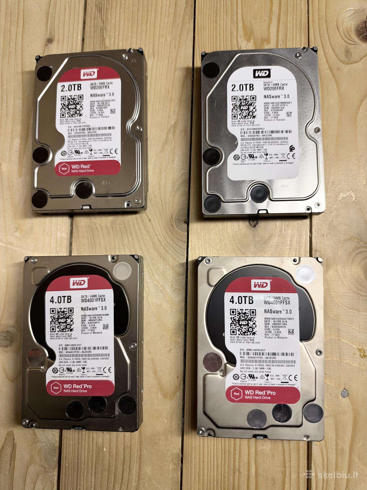 Kieti diskai Wd Red Nasware 2tb ir 4tb