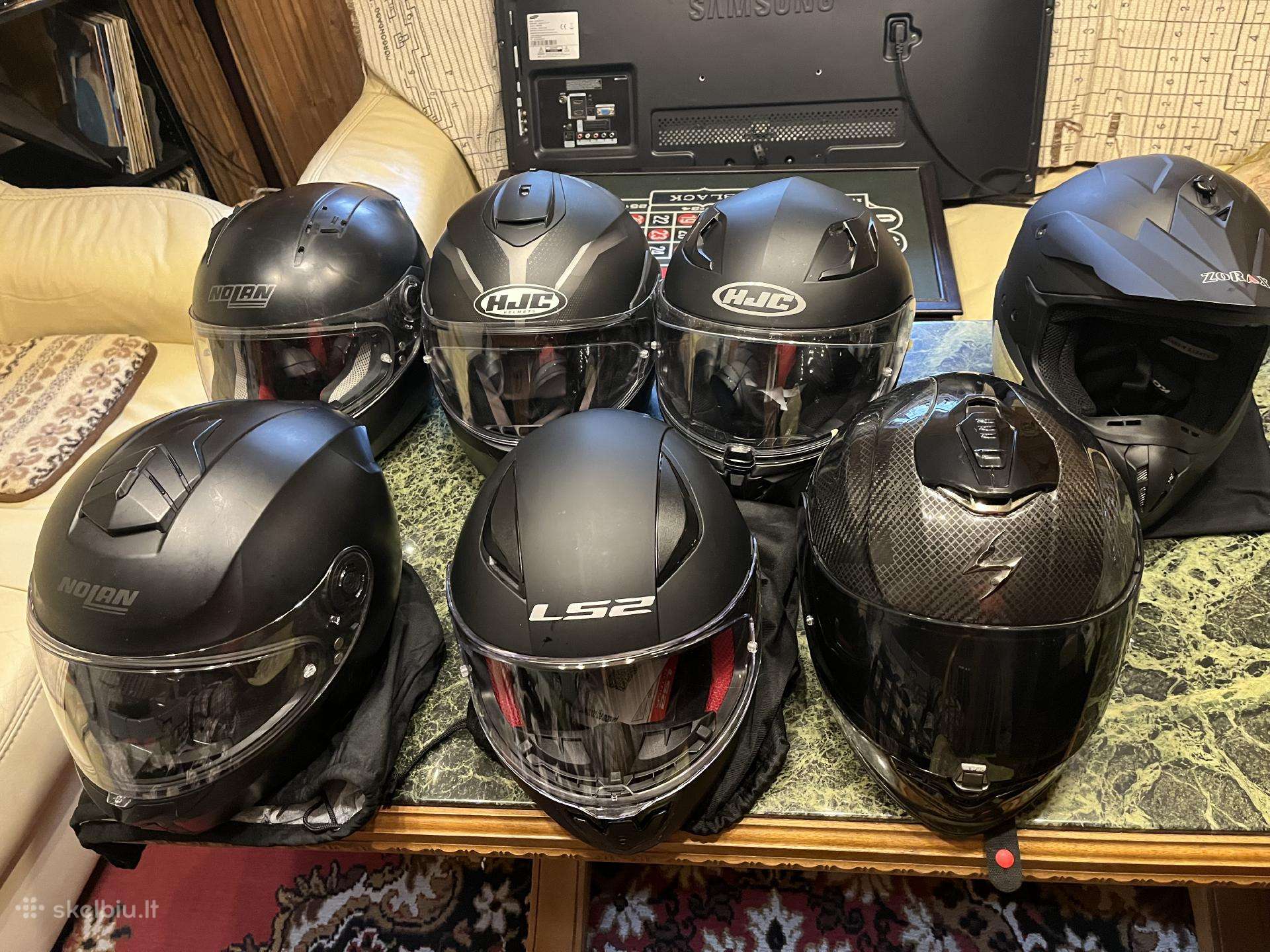 Salmai Agv, Hjc, Nolan ir kt.