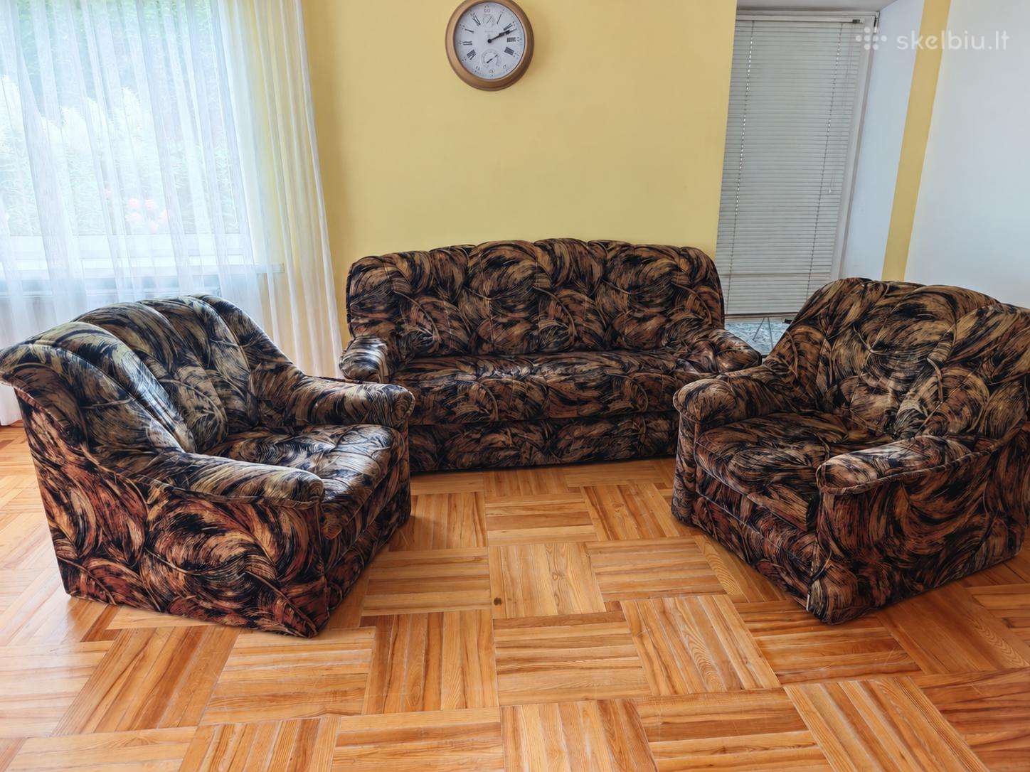 Dovanojam sofa-lova 2 foteliai