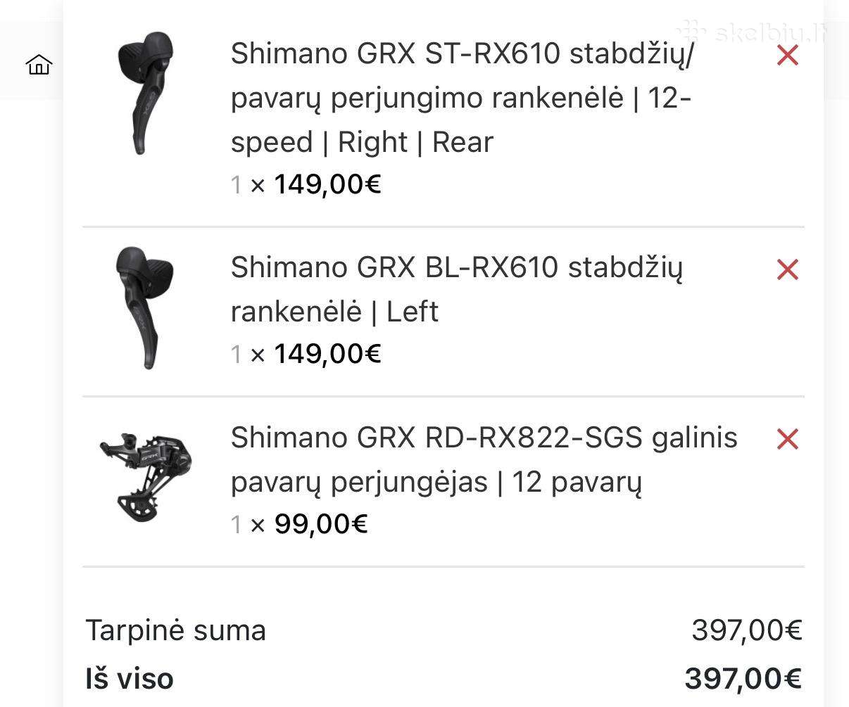 Shimano GRX Rx610/822 komplektas