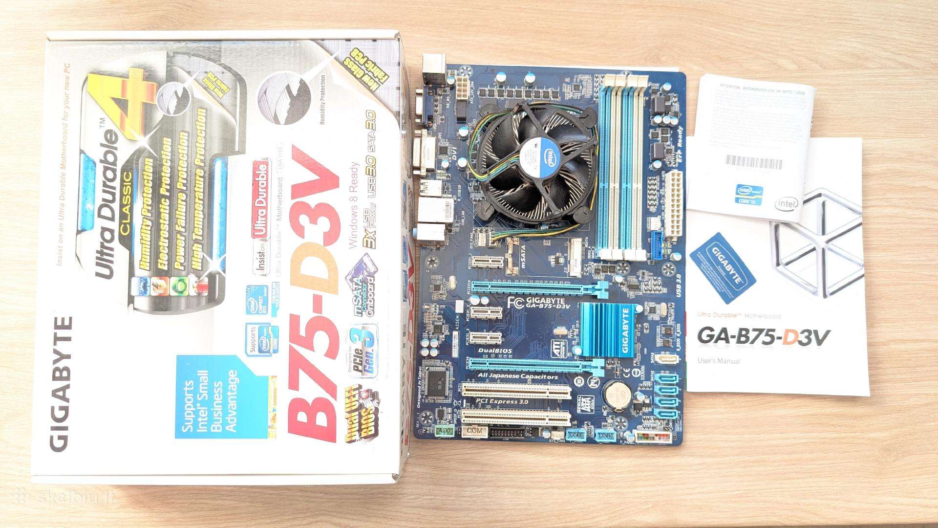 Gigabyte B75-d3v Plokšte + Intel Core I5-3470 Cpu