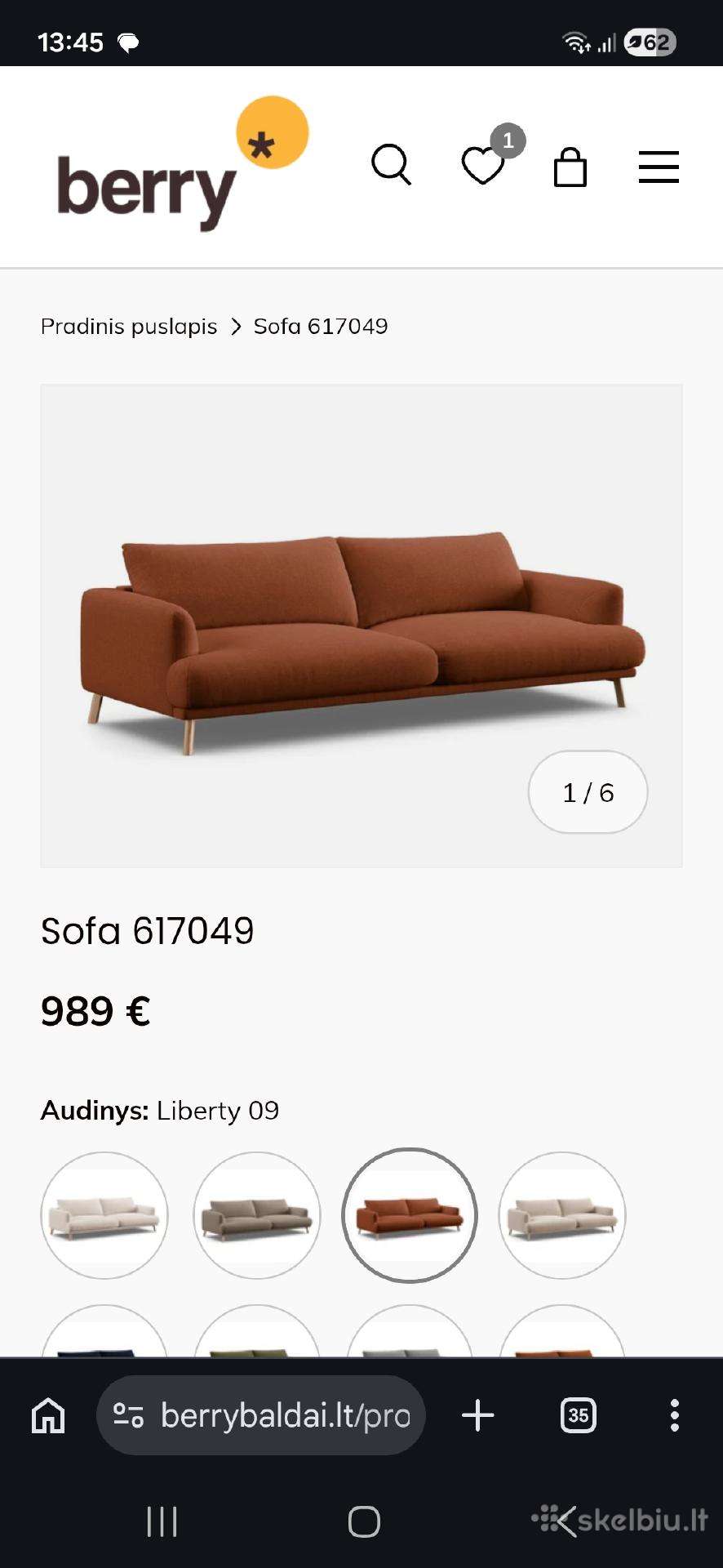 Nauja Berry Baldai sofa