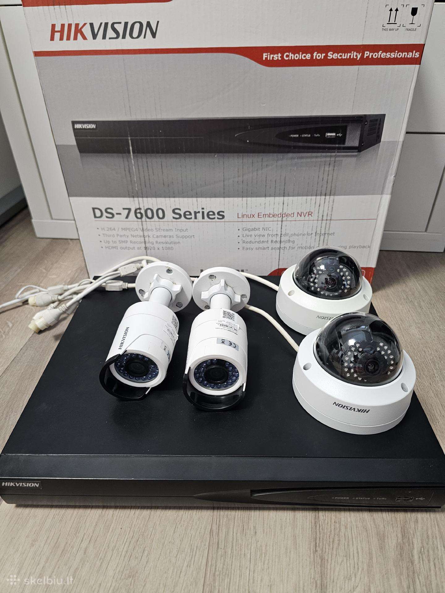 Hikvision Nvr 8poe + 4 Ip kameros + 2 TB Wd Purple