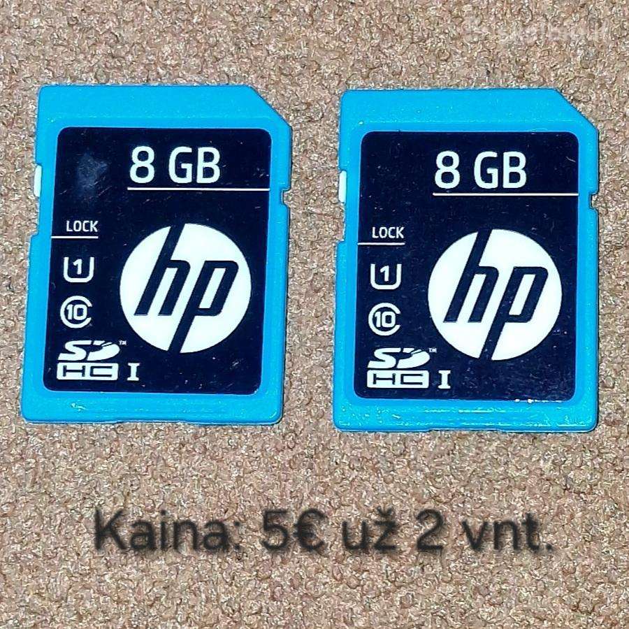 Originalios hp 8gb sdhc atminties kortelės