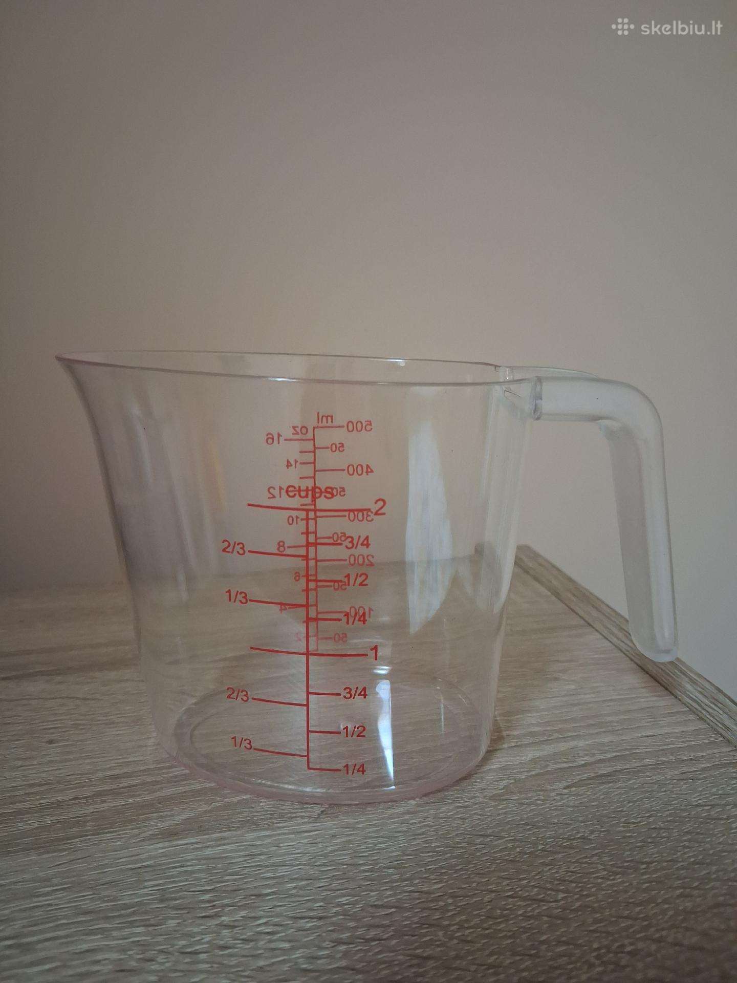 Naujas plastikinis 500ml matavimo indas