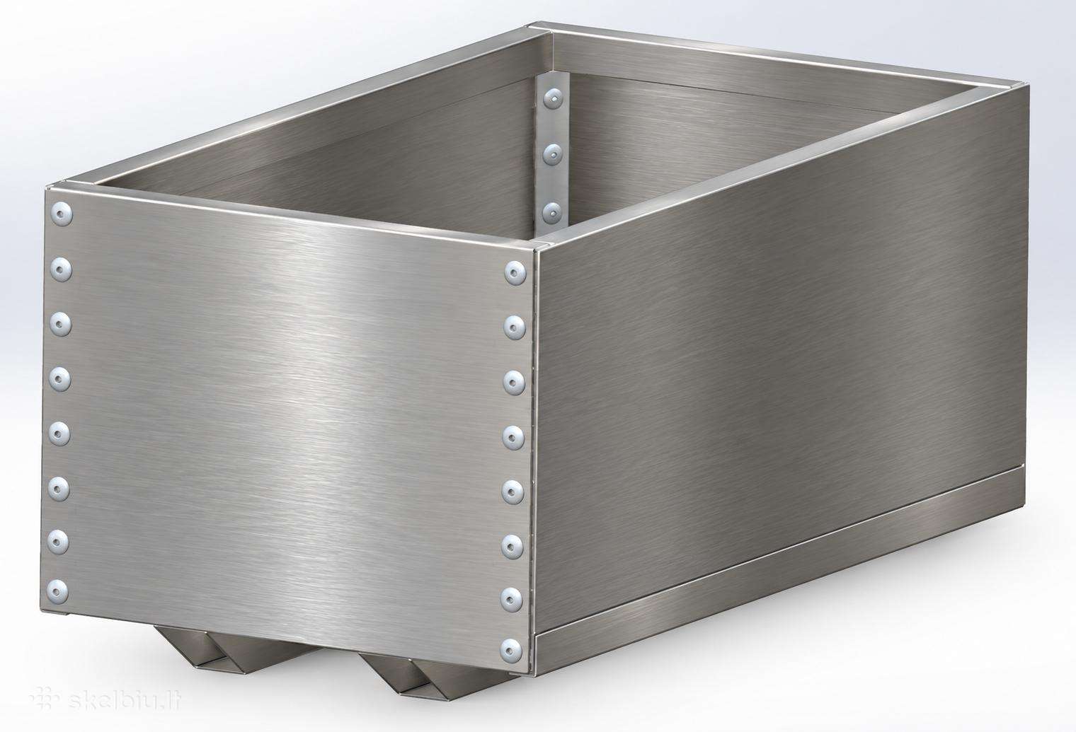 Modernus metalinis vazonas gėlėms, 60 l