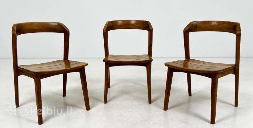 Vintažinės medinės teak kėdės 3vnt