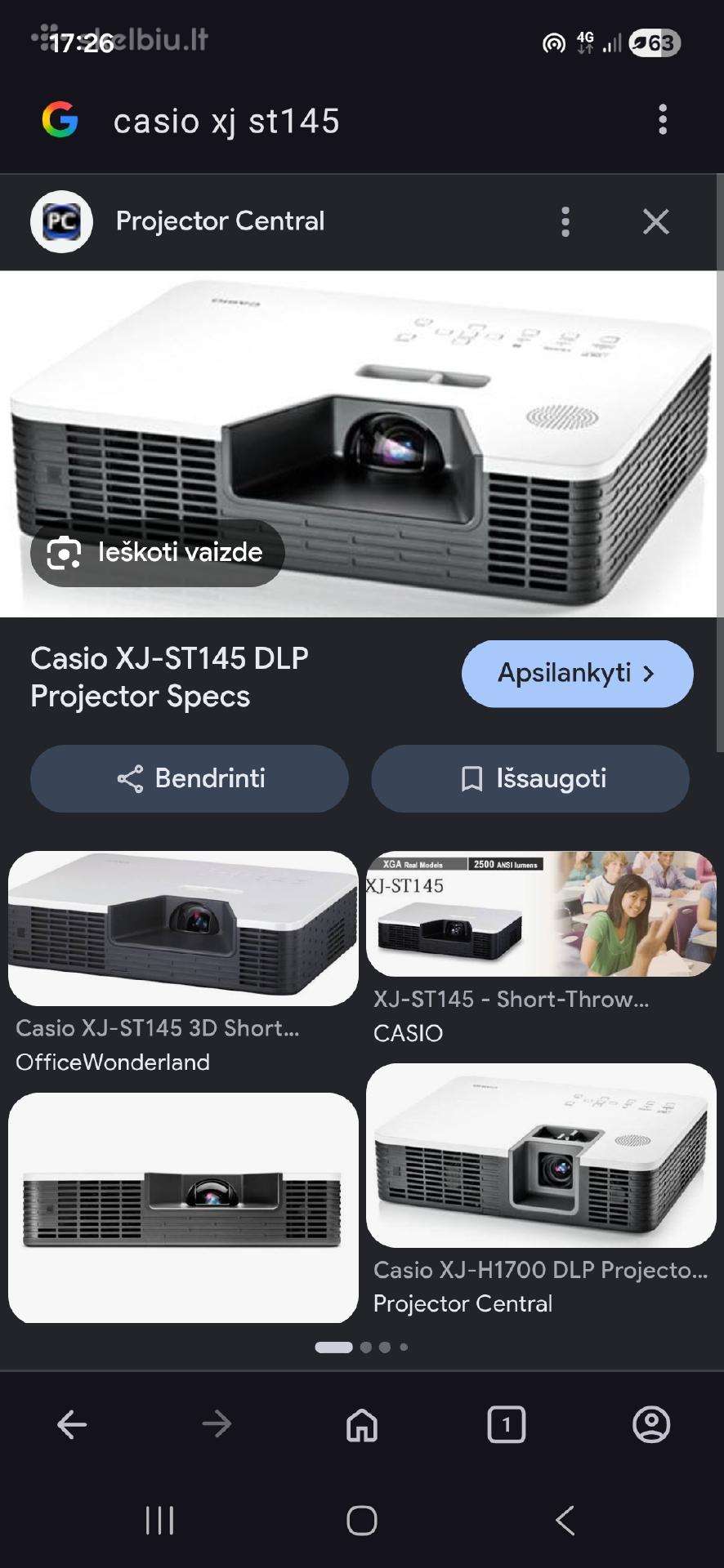 Trumpo nuotolio Casio Xj-st145 150e