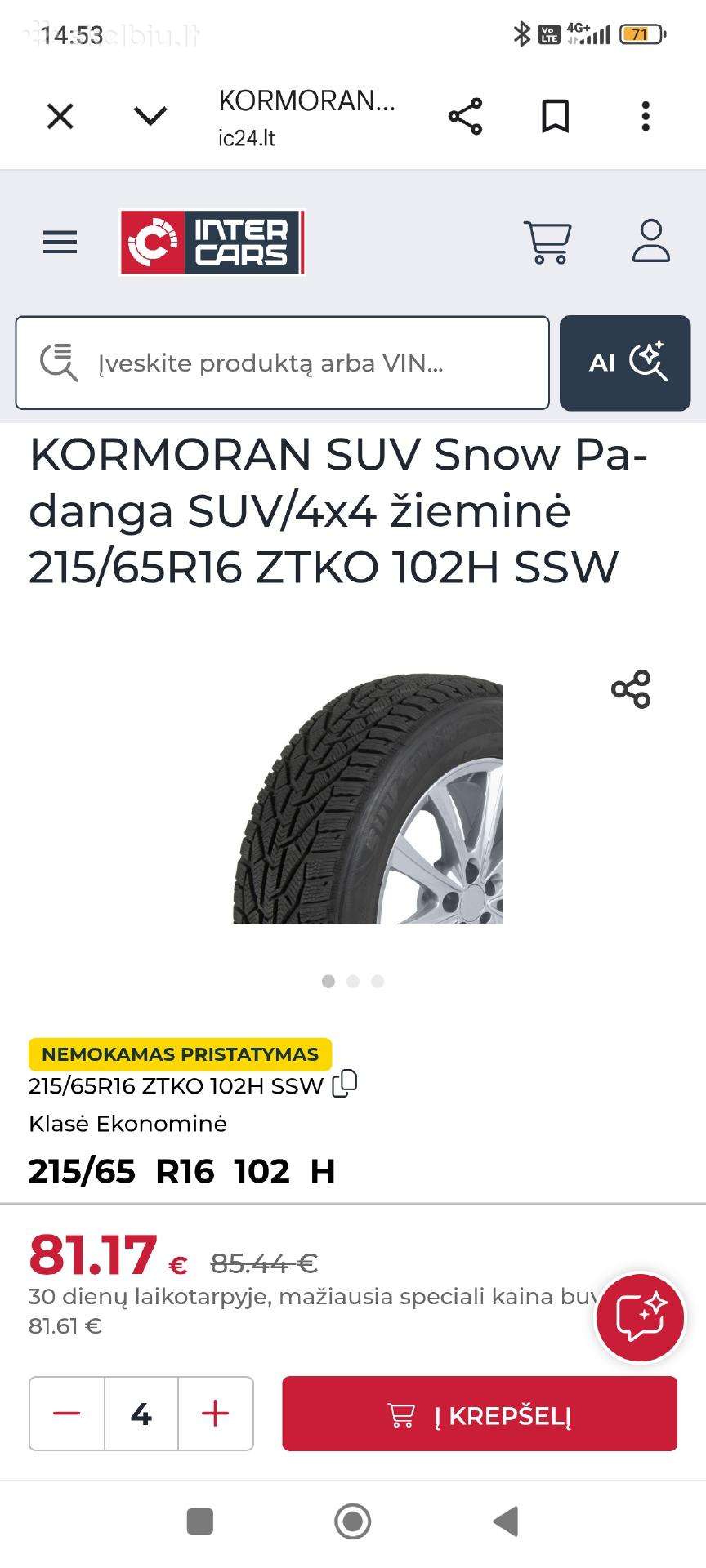 Naujos R16 215 65 kormoran