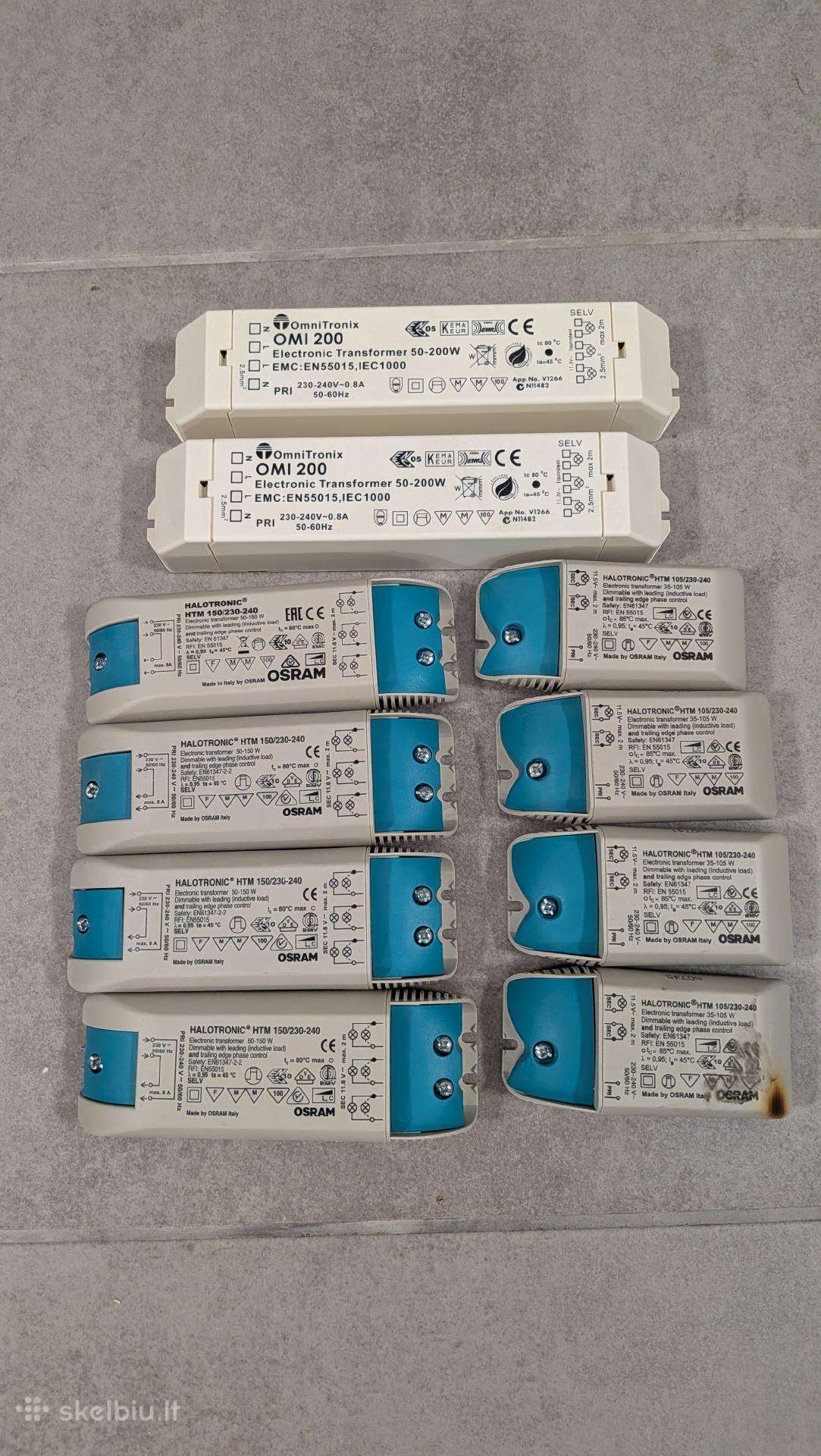 Osram Gu5.3 halogenai Philips T5 transformatoriai
