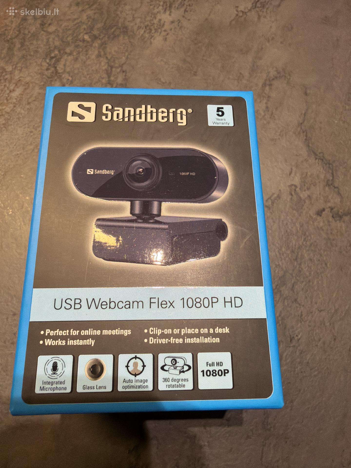 Išorinė kamera Sandberg usb webcam flex 1080 HD