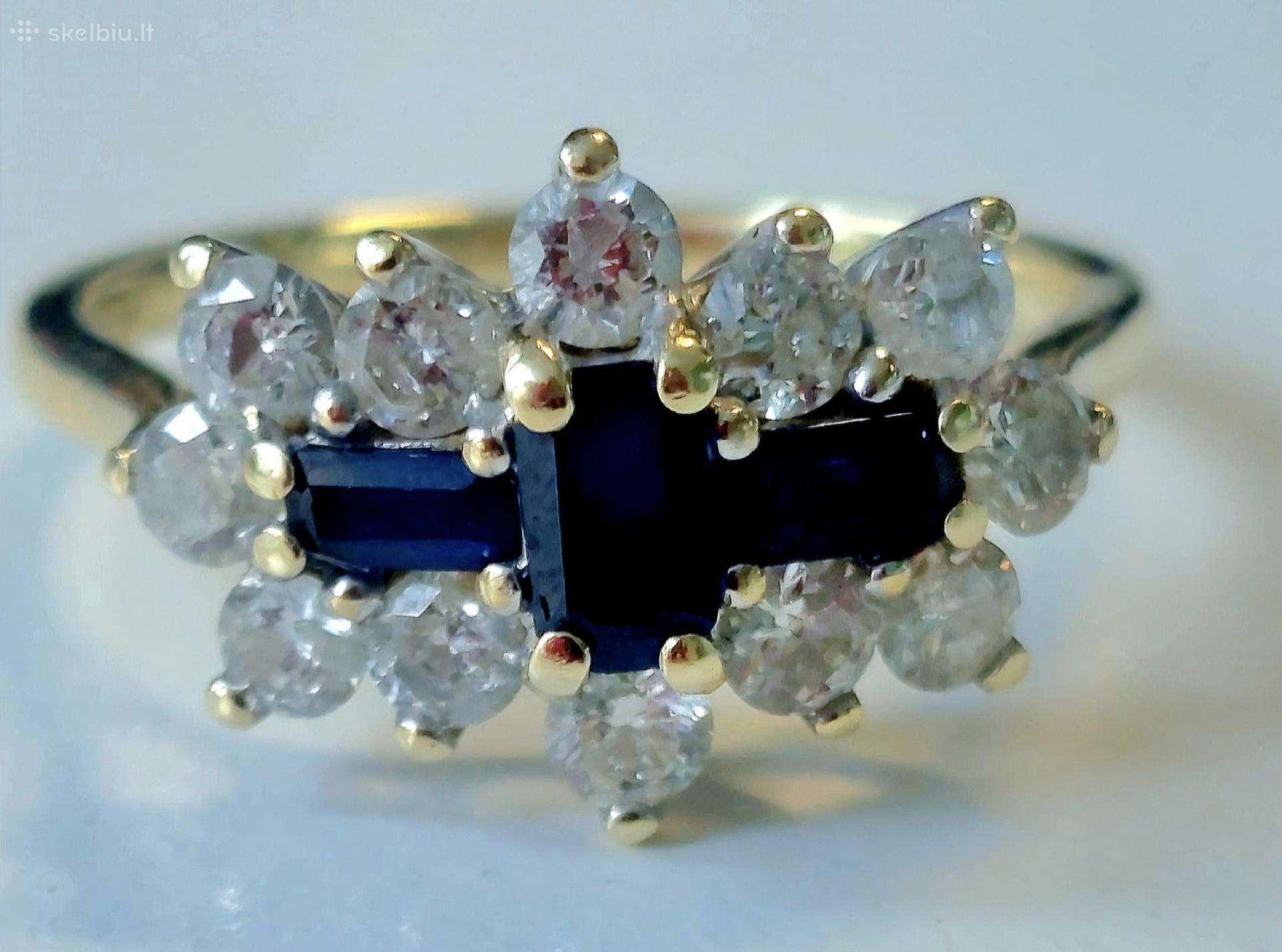 1.02 ct. deimantų ir 0.54 ct. natūrulių safyrų!