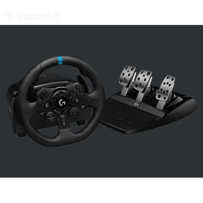 Logitech G923 vairas su pedalais
