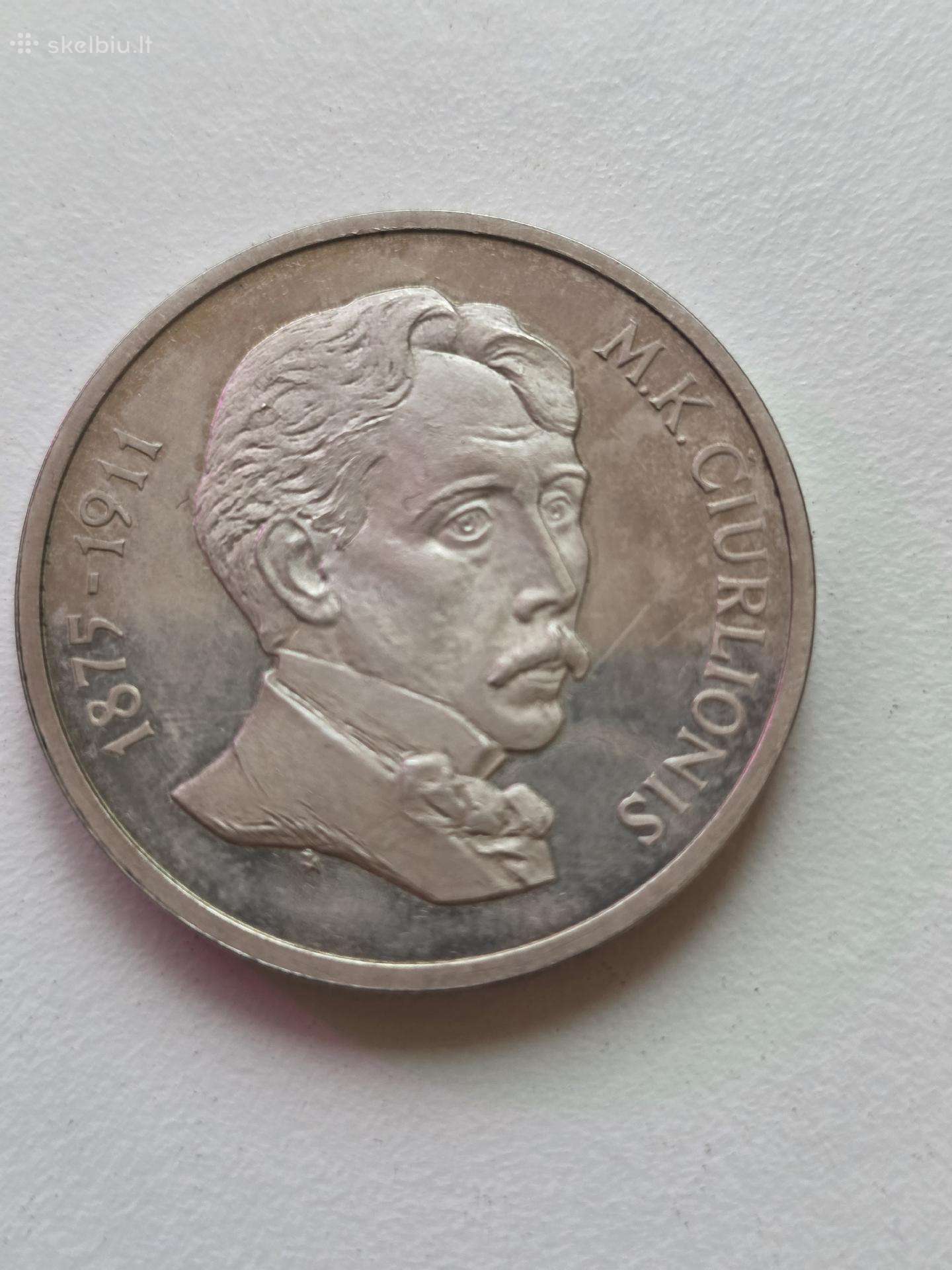 50 litų sidabrinė moneta Čiurlionis